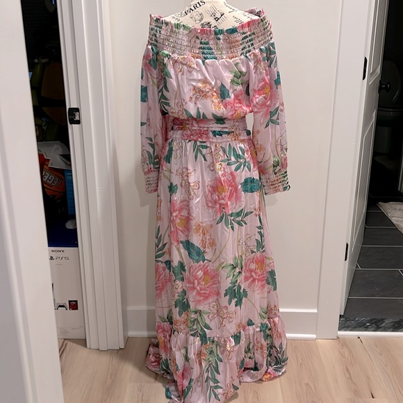 NWT Boston Proper Floral Blooms Off the Shoulder Belted Maxi Dress - Picture 5 of 15